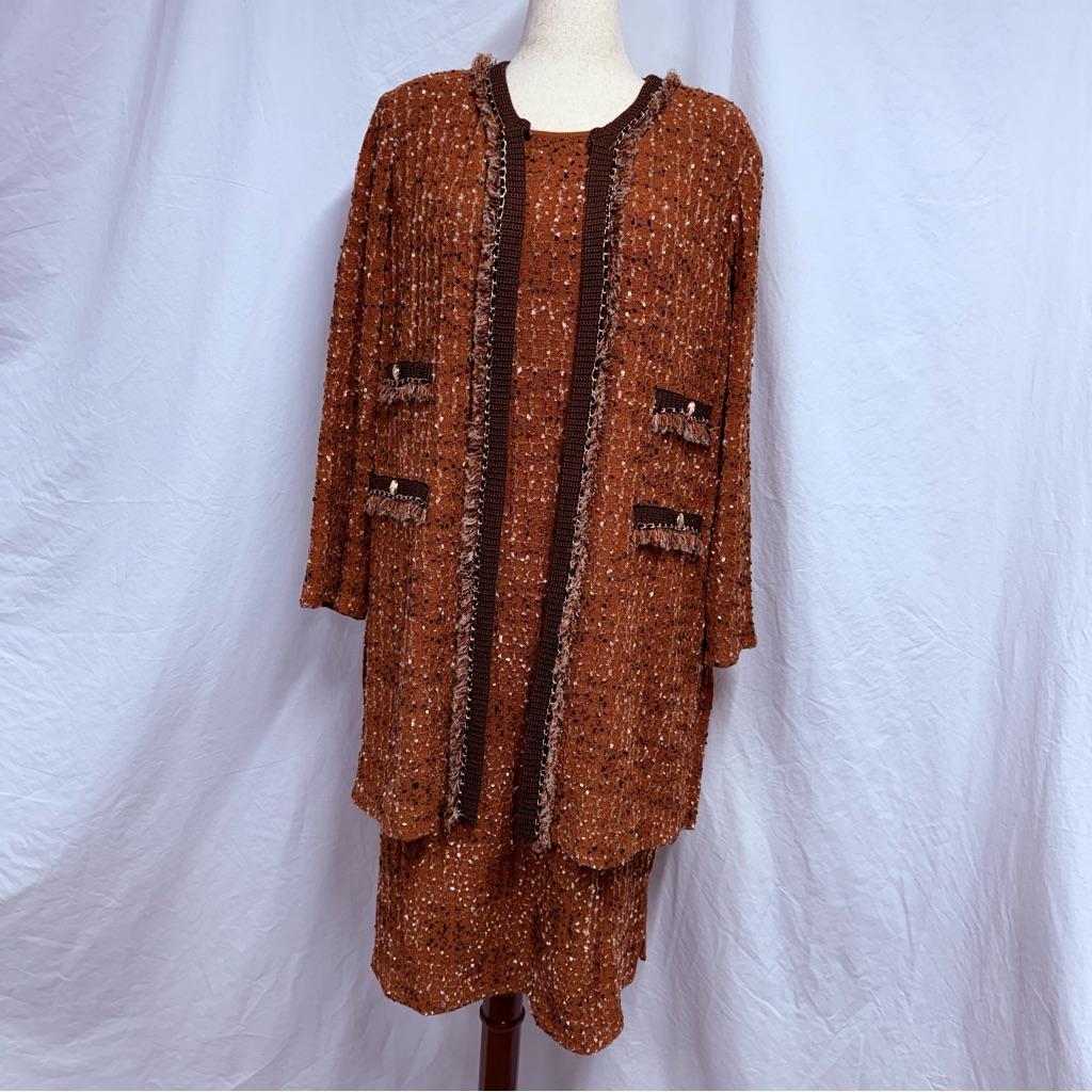 Ming Wang Eyelash Tweed Soft Knit Jacket